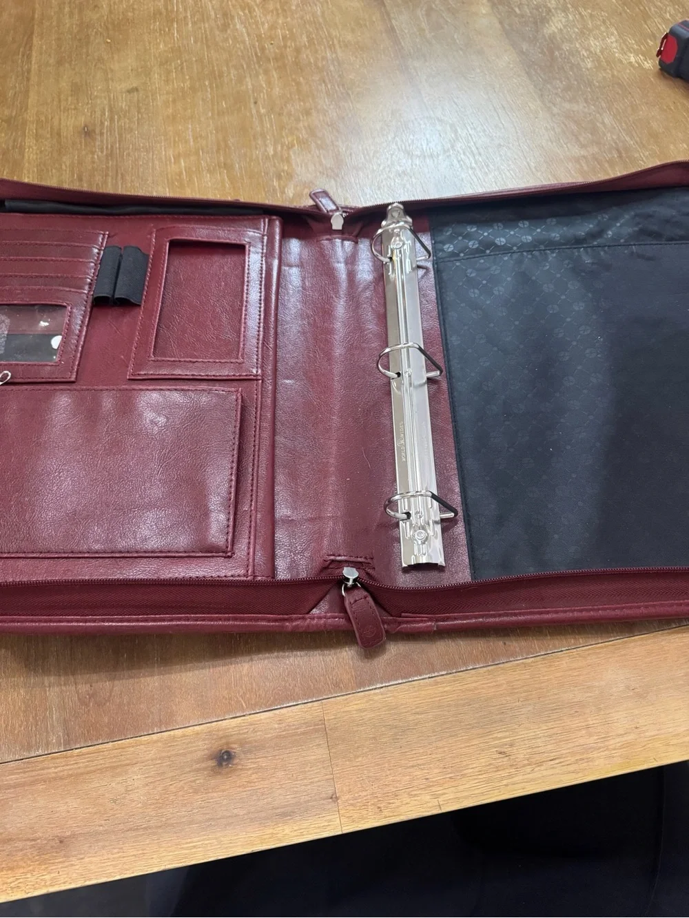 Foray Classic Maroon Faux Leather Briefcase with Top Handles